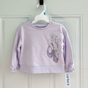 NWT carter's light purple ballerina shoe pullover sweatshirt 24 months